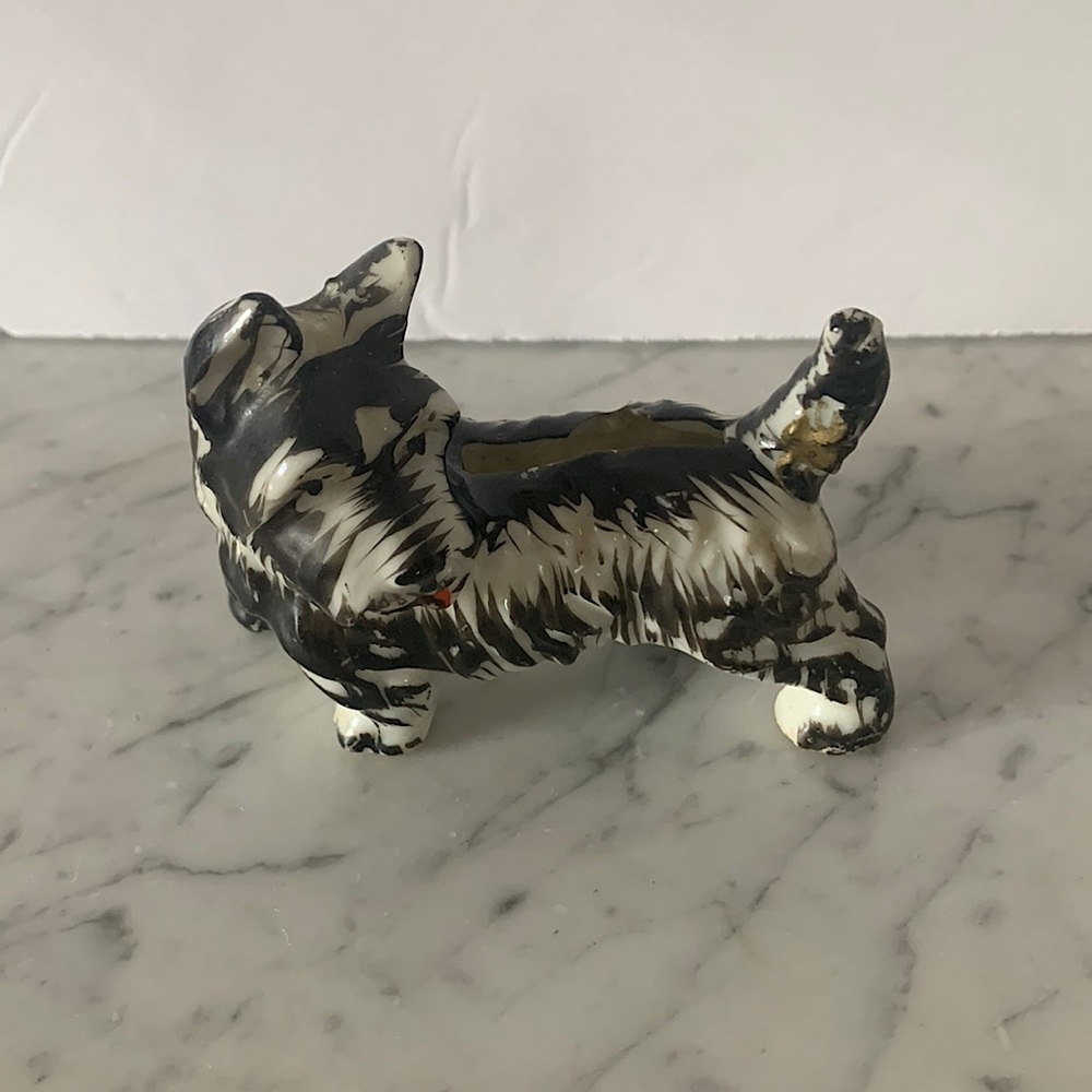 Vintage porcelain dog figurine Made in Japan Mid Century